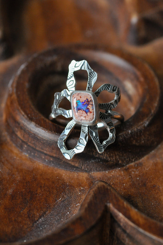 Mexican Opal Bloom Ring Size 6.5