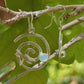 Aquamarine Dragonfly Spiral Earrings