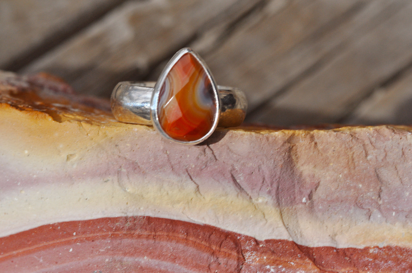 Sandstone Agate Ring Size 7.75