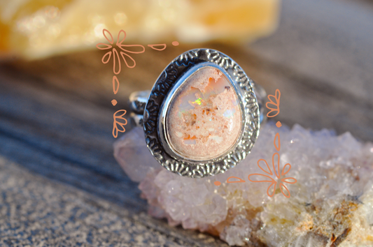 Wildflower Opal Ring Size 6.75-7.25