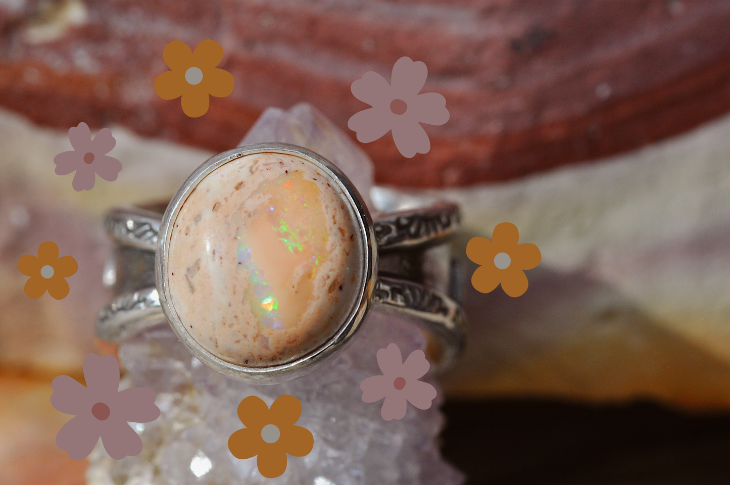 Blush Opal Ring Size 8