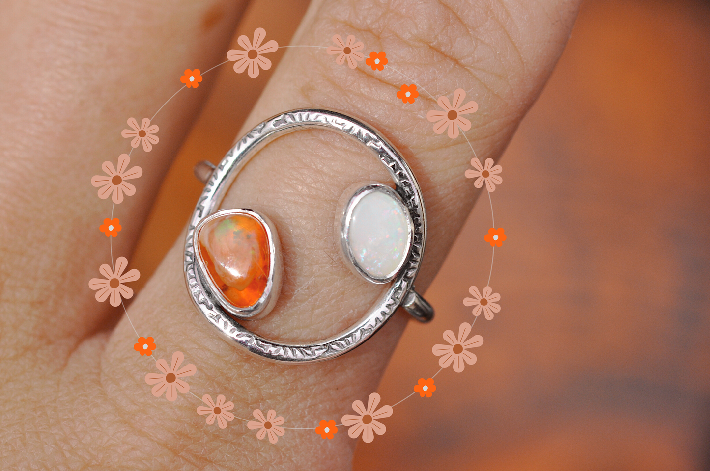 Moon & Ember Ring Size 8